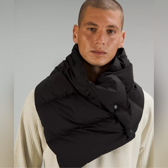 Lululemon Black Wunder Puff Scarf Down Scarf Wrap Puffer Scarf NWT - Picture 5 of 11